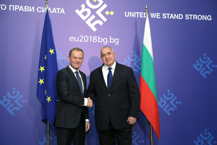 Премиерът Борисов се срещна с председателя на Европейския съвет Доналд Туск