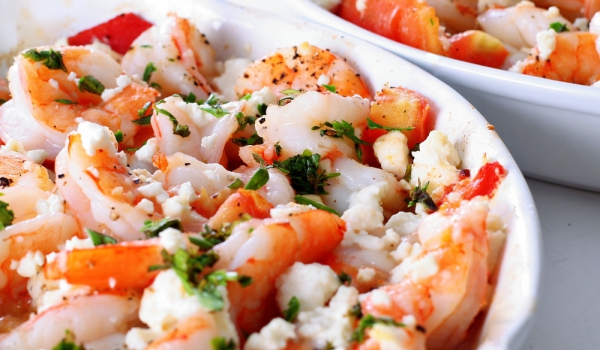 Скариди с домати и сирене Фета